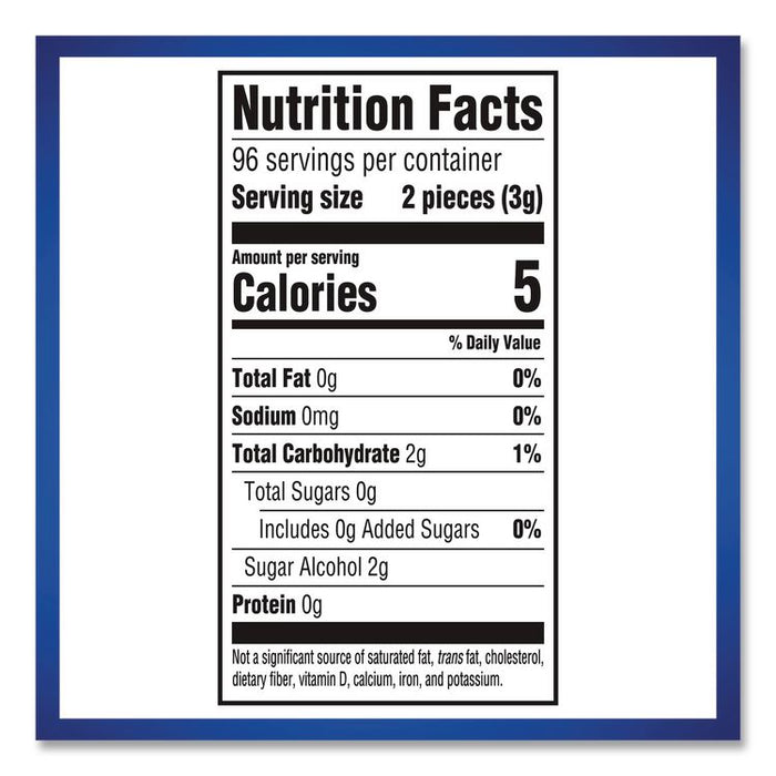 Sugarless Gum, Peppermint Flavor, 16 Pieces/Pack, 12 Packs/Carton