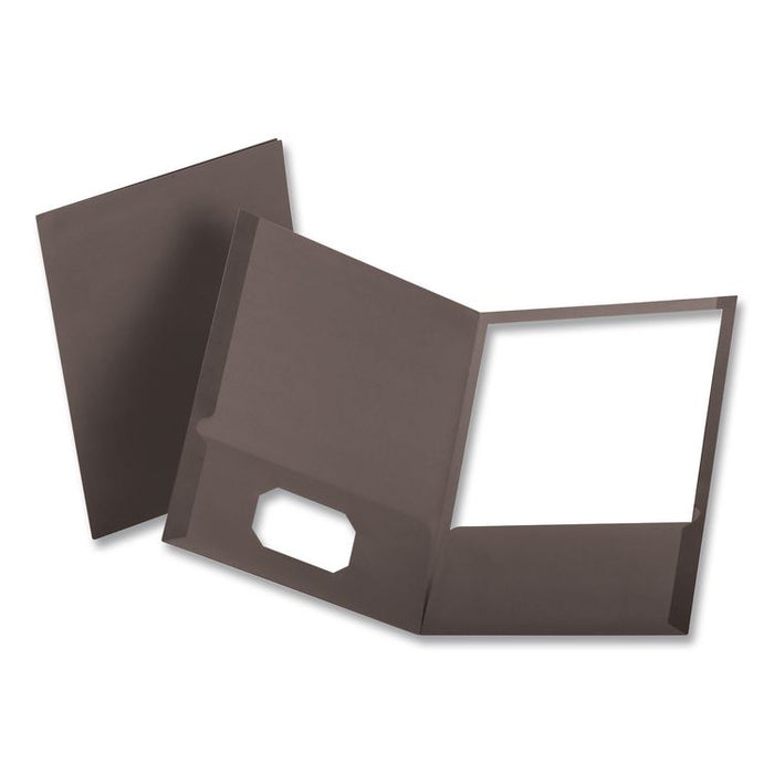 Twin-Pocket Folder, Accommodates (100) 11 x 8.5 Sheets, Black, 25/Box