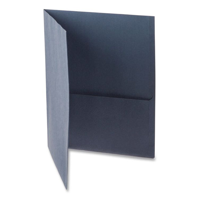 Twin-Pocket Folder, Accommodates (100) 11 x 8.5 Sheets, Dark Blue, 25/Box