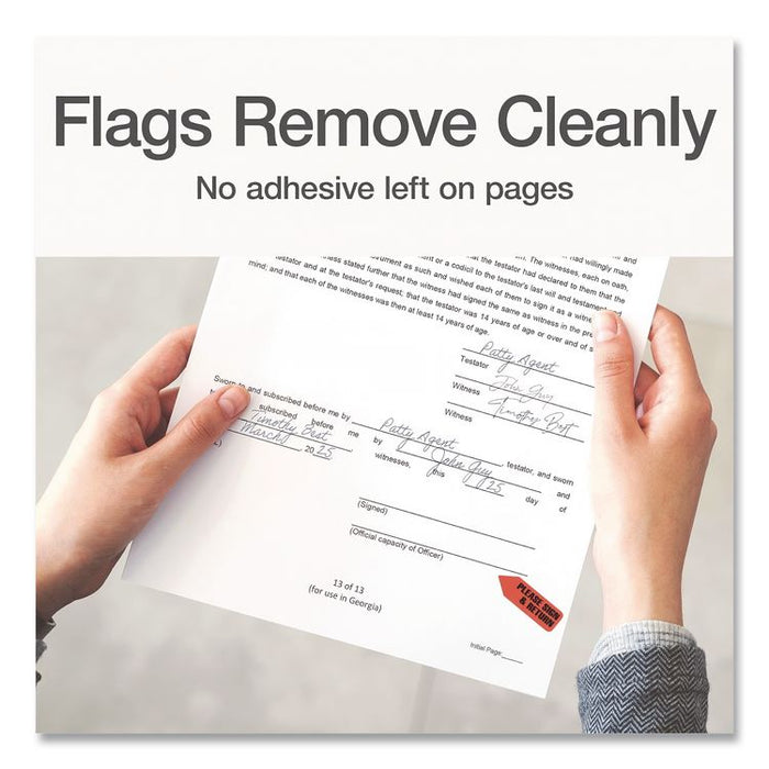 Arrow Message Page Flag Refills, "Please Sign and Return", Red, 120 Flags/Roll, 6 Rolls/Box