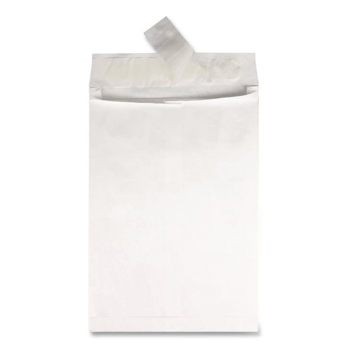 Heavyweight 18lb Tyvek Open End Expansion Mailers, #15 1/2, Cheese Blade Flap, Redi-Strip Closure, 12 x 16, White, 100/Carton