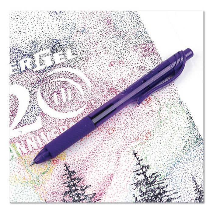 EnerGel-X Gel Pen, Retractable, Medium 0.7 mm, Violet Ink, Translucent Violet/Violet Barrel