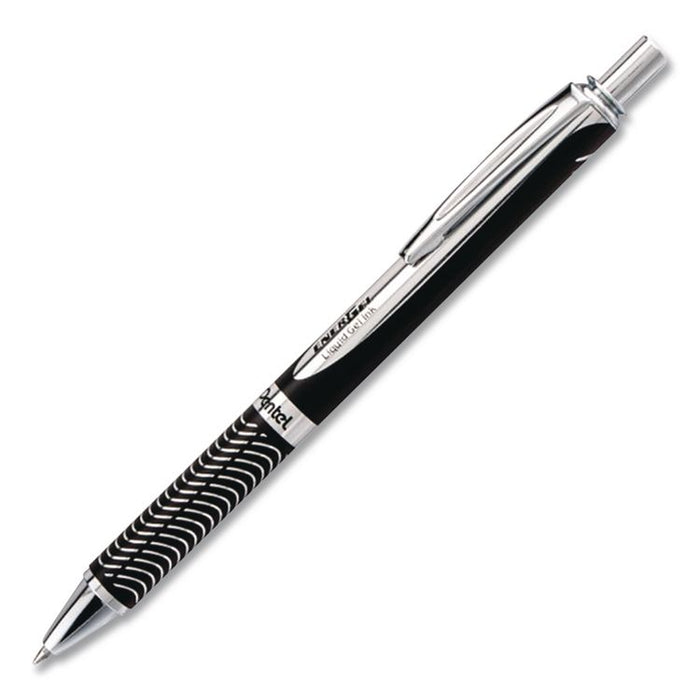 EnerGel Alloy RT Gel Pen, Retractable, Medium 0.7 mm, Black Ink, Black Barrel