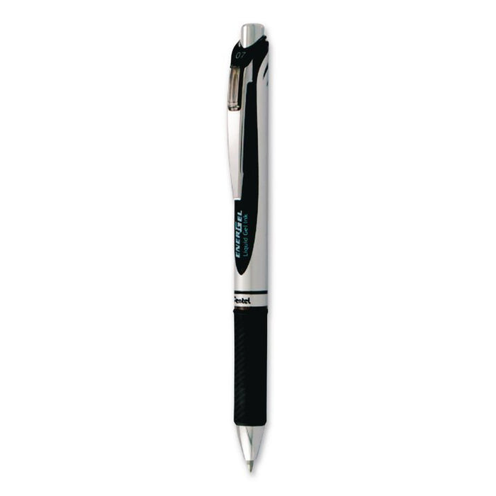 EnerGel PRO Hybrid Gel Pen, Retractable, Medium 0.7 mm, Black Ink, Black Barrel, 3/Pack