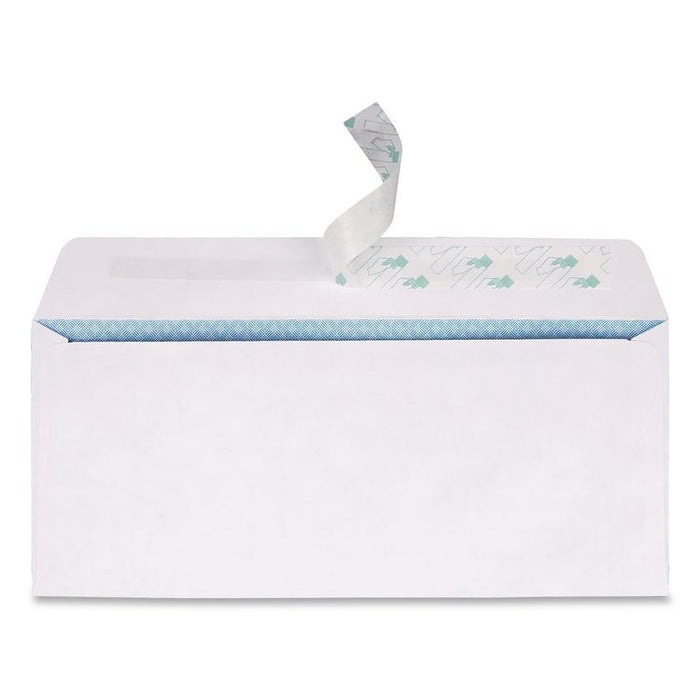 Redi-Strip Security Tinted Envelope, #10, Commercial Flap, Redi-Strip Heat-Resistant Closure, 4.13 x 9.5, White, 500/Box