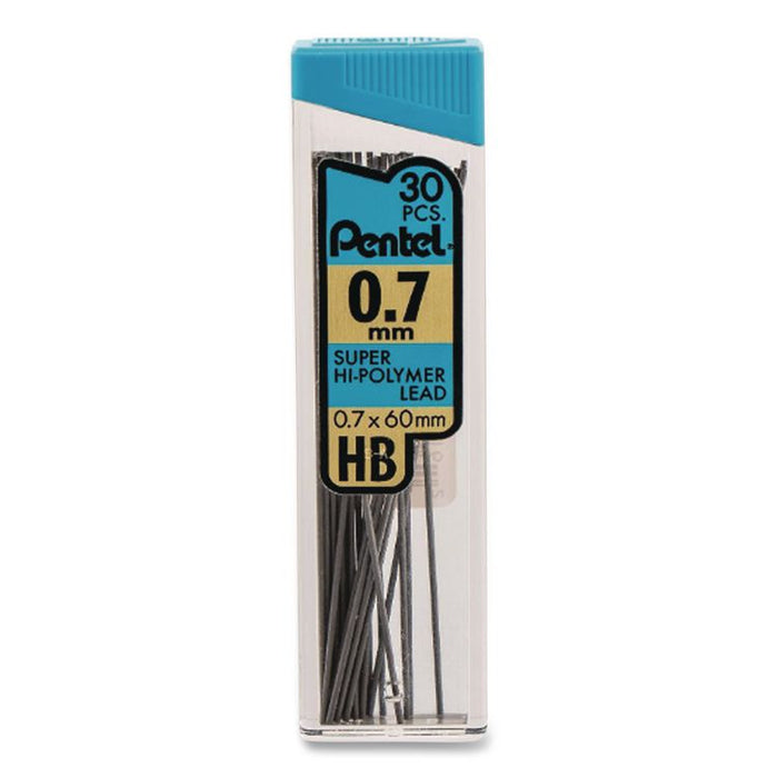 Super Hi-Polymer Lead Refills, 0.7 mm, HB, Black, 30/Tube, 3 Tubes/Pack
