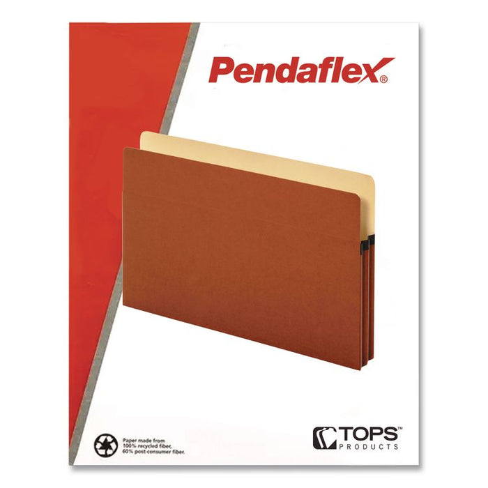 Smart Shield File Pocket, 5.25" Expansion, Letter Size, Red Fiber, 10/Box
