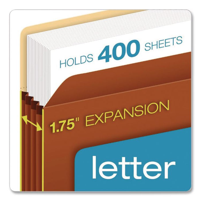 Standard Expanding File Pockets, 5.25" Expansion, Legal Size, Redrope, 10/Box