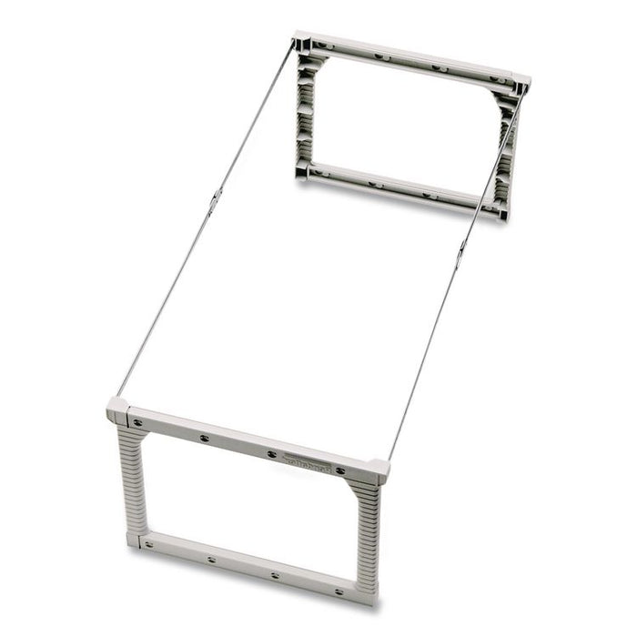 Plastic Snap-Together Hanging Folder Frame, Legal/Letter Size, 18" to 27" Long, White/Silver Accents, 4/Box