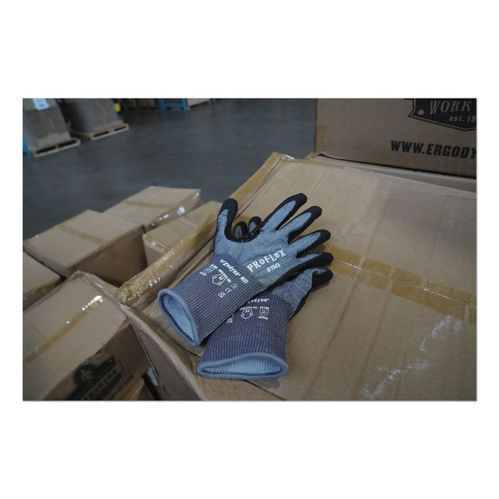 ProFlex 7043 ANSI A4 Nitrile Coated CR Gloves, EN388: 4X42D, 10" Long, XX-Small (5), Gray, Pair