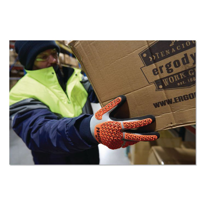 ProFlex 7521 Thermal Coated Impact-Resistant Gloves: EN 388: 2131X, 10" Long, Small (7), Gray, Pair