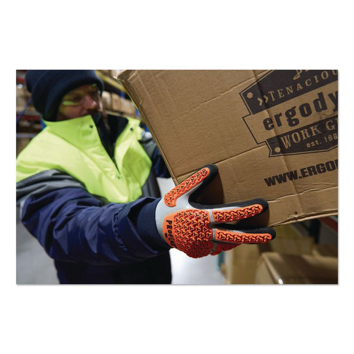 ProFlex 7521 Thermal Coated Impact-Resistant Gloves: EN 388: 2131X, 11" Long, Large (9), Gray, Pair