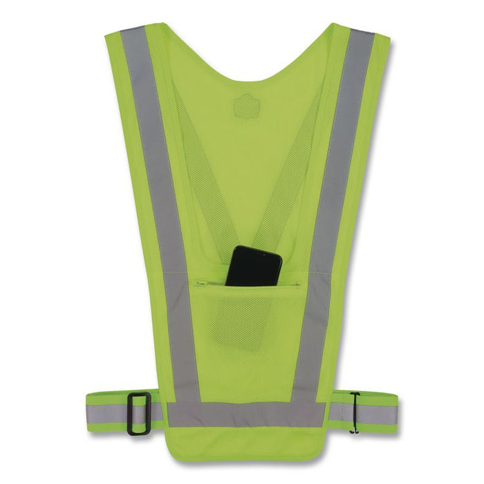 GloWear 8045X Hi-Vis Safety Vest, Polyester, One Size Fits Most, Lime