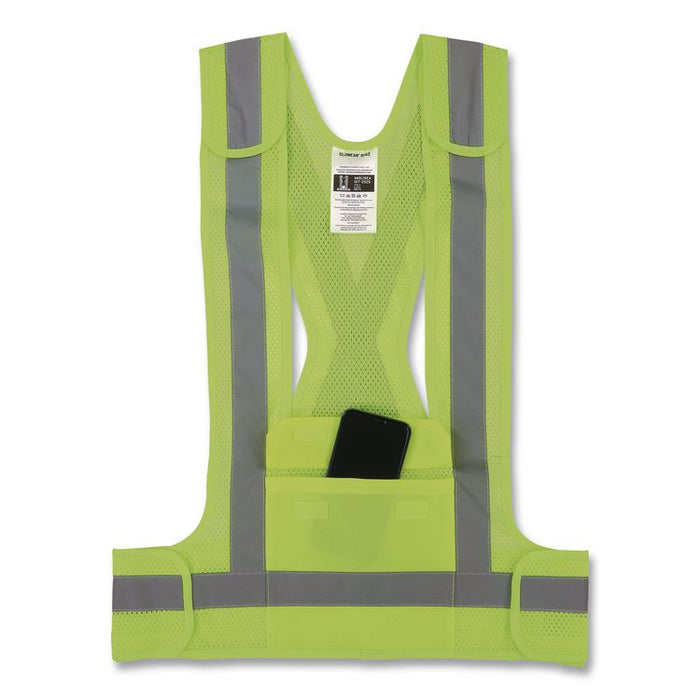 GloWear 8142BA Breakaway Type O Class 1 Hi-Vis Safety Vest, Polyester, Small/Medium, Lime