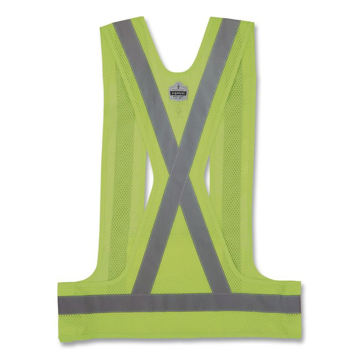 GloWear 8142BA Type O Class 1 Breakaway Hi-Vis Safety Vest, Polyester, Large/X-Large, Lime
