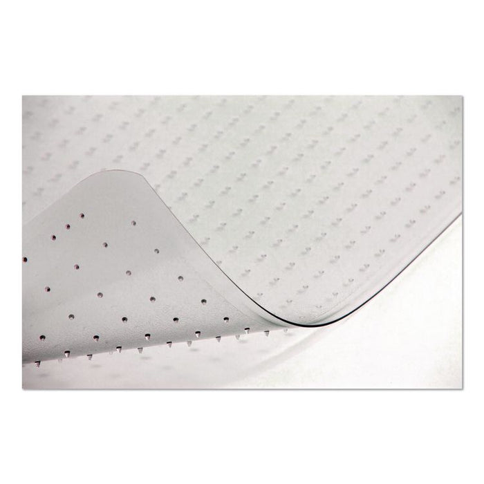 Studded Chair Mat for Flat to Low Pile Carpeted Floors, Rectangular with Wide Lip, Beveled Edges, 45" x 53", Clear