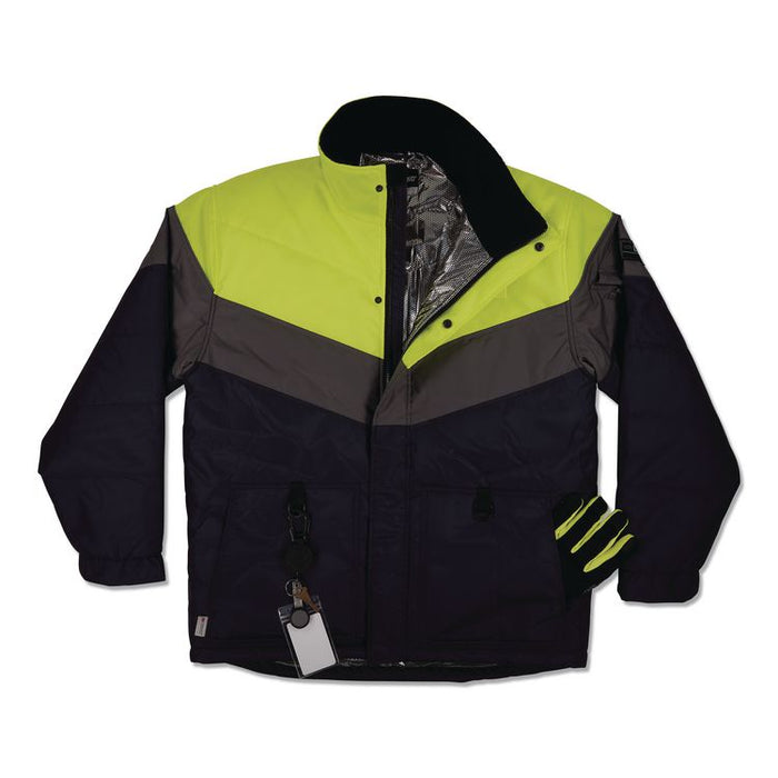 N-Ferno 6464 Insulated Freezer Jacket with AmpliFIRE Heat Reflective Lining, 4X-Large, Navy