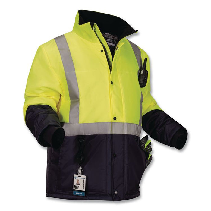 N-Ferno 6478 Class 2 Hi-Vis Freezer Jacket, Medium, Lime