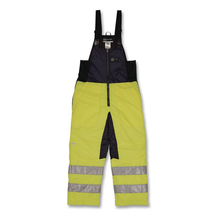 N-Ferno 6479 Hi-Vis Freezer Bib Overalls, X-Small, Lime