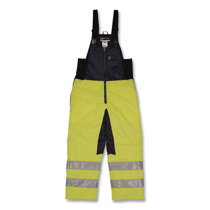 N-Ferno 6479 Hi-Vis Freezer Bib Overalls, X-Large, Lime