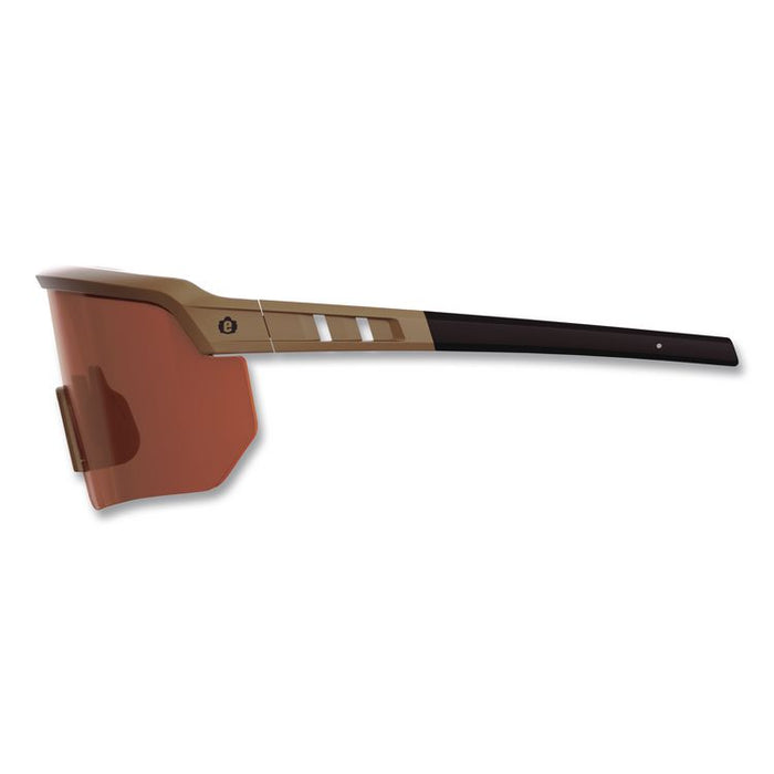 Skullerz AEGIR Color Enhancing Safety Glasses, Matte Desert Half Frame, High Contrast Bronze Shade 3 VLT Single Lens