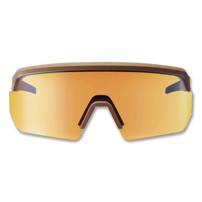 Skullerz AEGIR Color Enhancing Safety Glasses, Matte Desert Half Frame, Mirrored High Contrast Yellow Single Lens