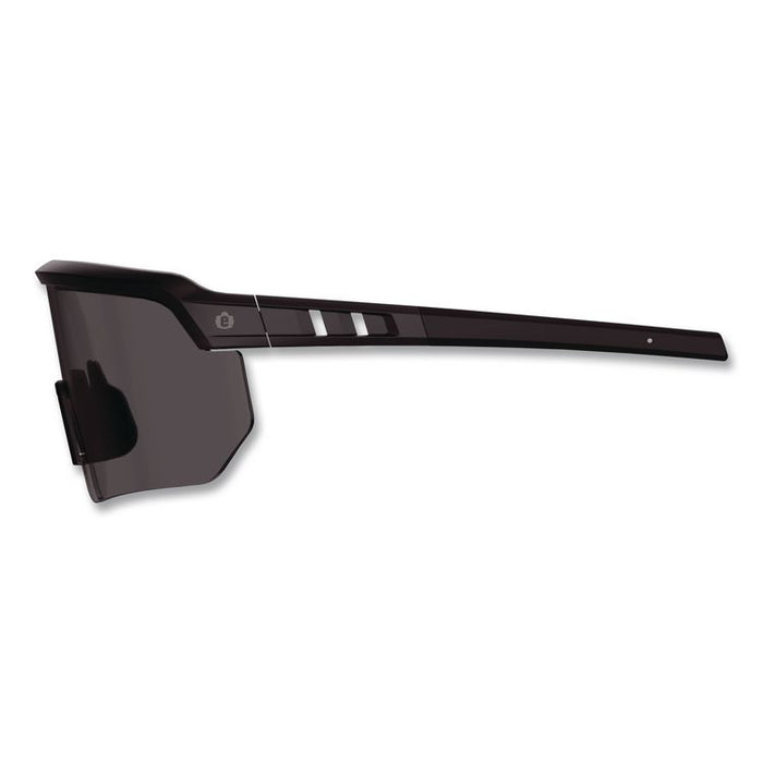 Skullerz AEGIR Color Enhancing Anti-Scratch Anti-Fog Safety Glasses, Matte Black Half Frame, High Contrast Smoke Single Lens
