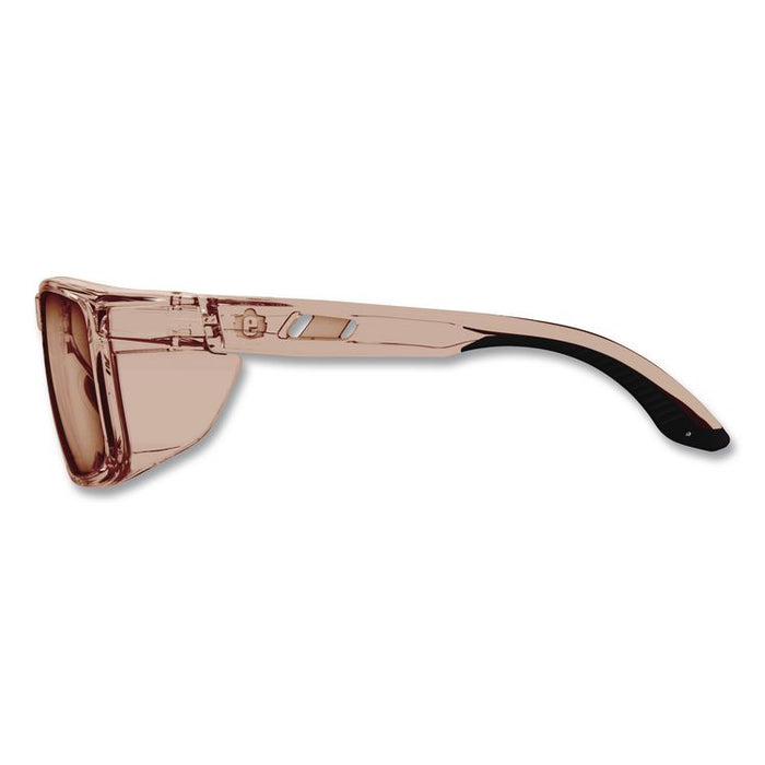 Skullerz SIXTEN Anti-Scratch Anti-Fog Safety Glasses with Side Shields, Tan Full Frame, Polarized Mirrored Bronze Dual Lens