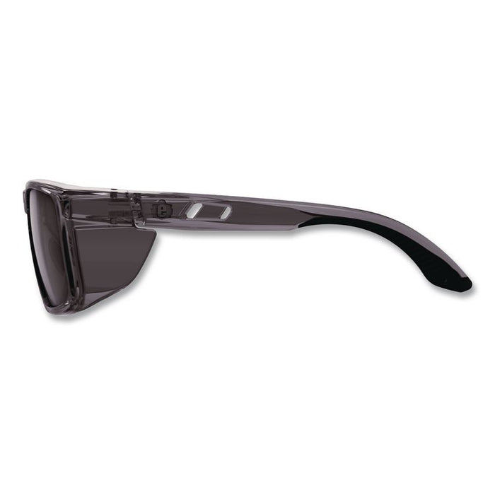 Skullerz SIXTEN Anti-Scratch Anti-Fog Safety Glasses with Side Shields, Smoke Full Frame, Polarized G15 Green Dual Lens