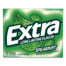 Load image into Gallery viewer, Extra Spearmint Sugar-Free Gum, Spearmint, 15 Sticks/Pack, 10 Packs/Carton
