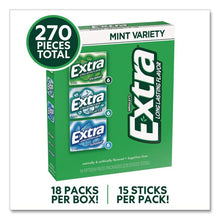 Load image into Gallery viewer, Extra Mint Variety Sugar-Free Gum, Peppermint/Polar Ice/Spearmint, 15 Sticks/Pack, 18 Packs/Carton
