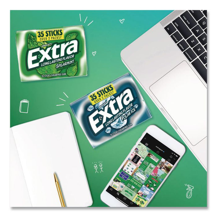 Extra Polar Ice and Spearmint Sugar-Free Gum Variety Pack, Polar Ice/Spearmint, 35 Sticks/Pack, 8 Packs/Carton