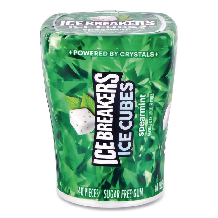 Ice Cubes Spearmint Sugar-Free Gum, Spearmint, 40 Cubes/Bottle, 4 Bottles/Carton