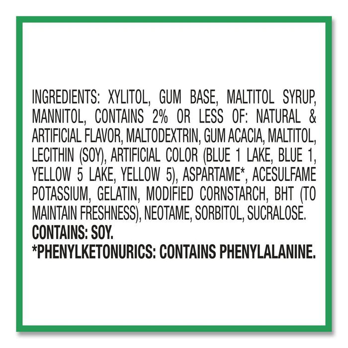 Ice Cubes Spearmint Sugar-Free Gum, Spearmint, 40 Cubes/Bottle, 4 Bottles/Carton