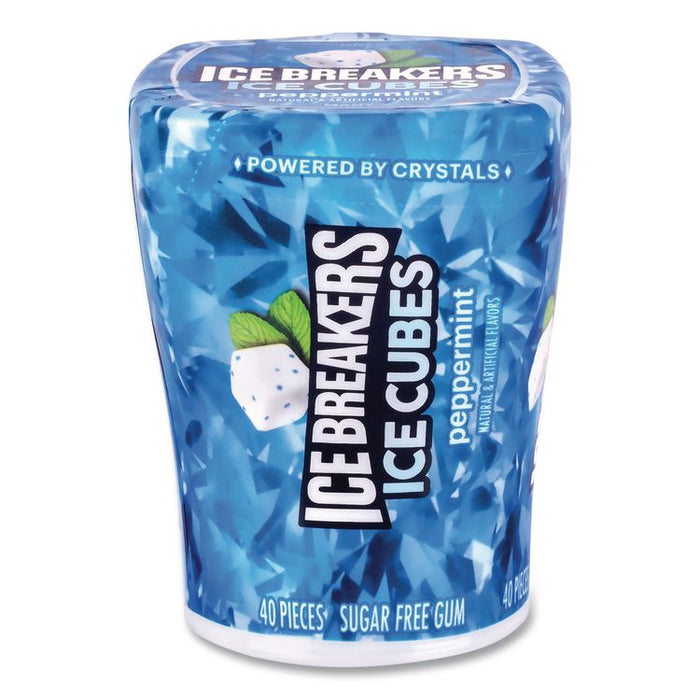 Ice Cubes Peppermint Sugar-Free Gum, Peppermint, 40 Cubes/Bottle, 4 Bottles/Carton