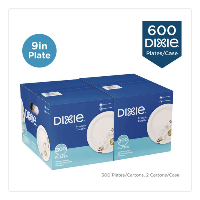 Pathways Medium-Weight Paper Plates, 8.5" dia, Pathways, 300/Box, 2 Boxes/Carton