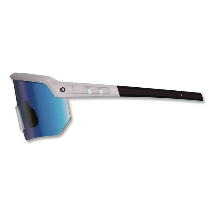 Skullerz AEGIR Color Enhancing Safety Glasses, Matte Gray Half Frame, Mirrored High Contrast Ice Blue Single Lens