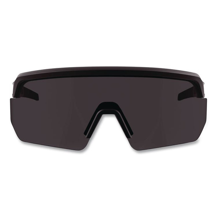 Skullerz AEGIR Color Enhancing Anti-Scratch Anti-Fog Safety Glasses, Matte Black Half Frame, High Contrast Smoke Single Lens