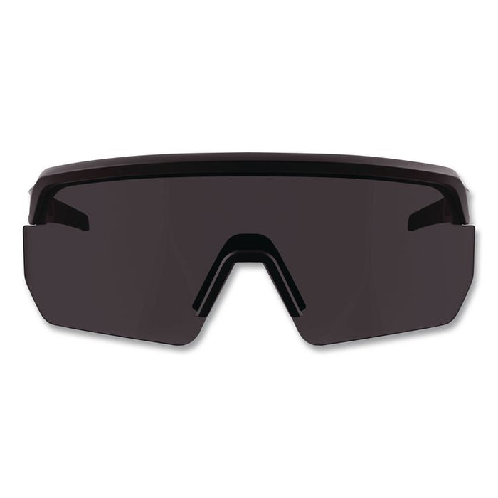 Skullerz AEGIR Color Enhancing Safety Glasses, Matte Black Half Frame, High Contrast Smoke Shade 2 VLT Single Lens