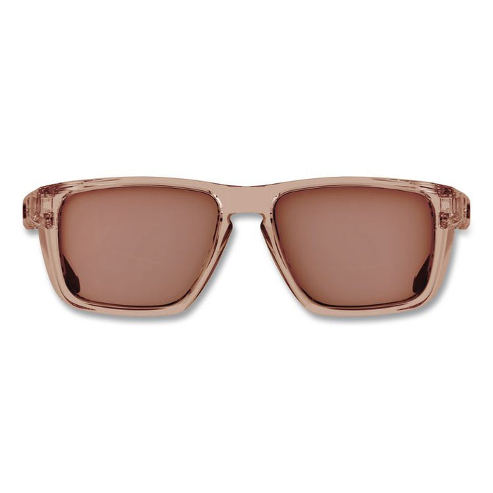 Skullerz SIXTEN Anti-Scratch Anti-Fog Safety Glasses with Side Shields, Tan Full Frame, Polarized Mirrored Bronze Dual Lens