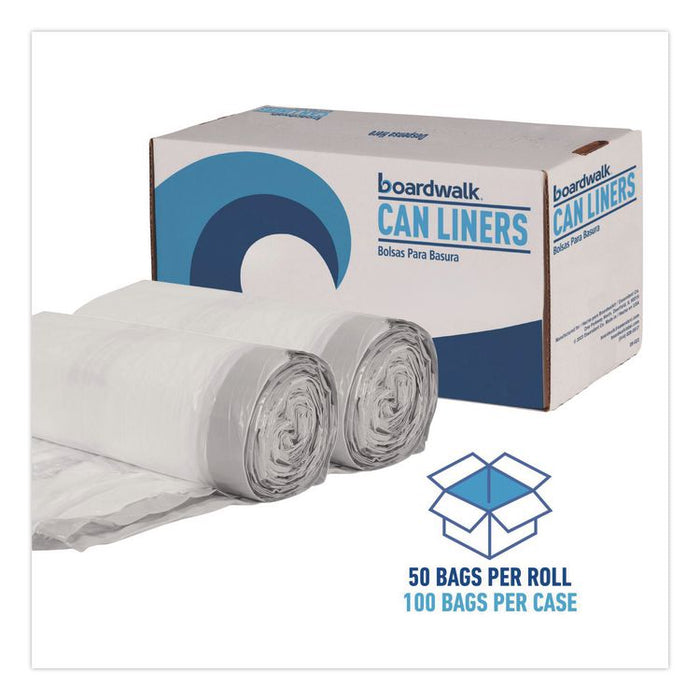 Drawstring Kitchen Bags/Liners, Drawstring, 13 gal, 24" x 28", White, 50 Bags/Roll, 2 Rolls/Carton
