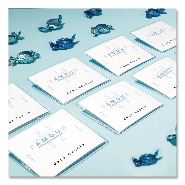 Clip-Style Name Badge Kit, Clear, 3 x 4 Insert, 50 Badges/Box, 5 Boxes/Carton