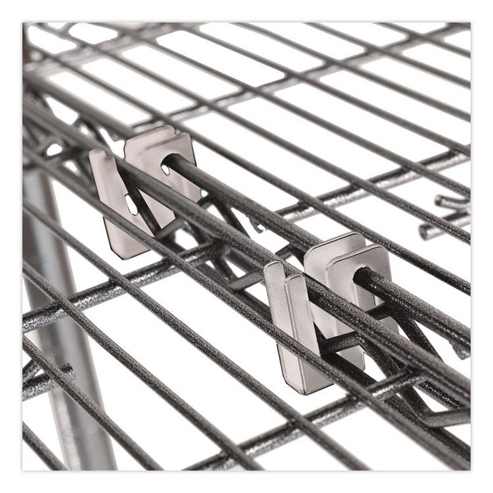 Wire Shelving S Hooks, Metal, Silver, 4 Hooks/Pack