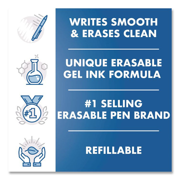 FriXion Ball Erasable Gel Pen, Stick, Fine 0.7 mm, Black Ink, Black Barrel, 3/Pack