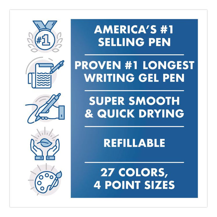 G2 Premium Gel Pen, Retractable, Fine 0.7 mm, Red Ink, Smoke/Red Barrel, 2/Pack