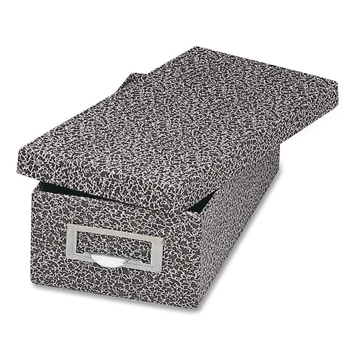 Index Card File Box with Lift-Off Lid, Holds 1,000 5 x 8 Cards, 8.63 x 11.63 x 6, Black Agate