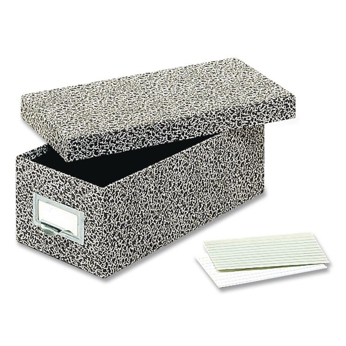 Index Card File Box with Lift-Off Lid, Holds 1,000 3 x 5 Cards, 5.63 x 11.63 x 4, Black Agate