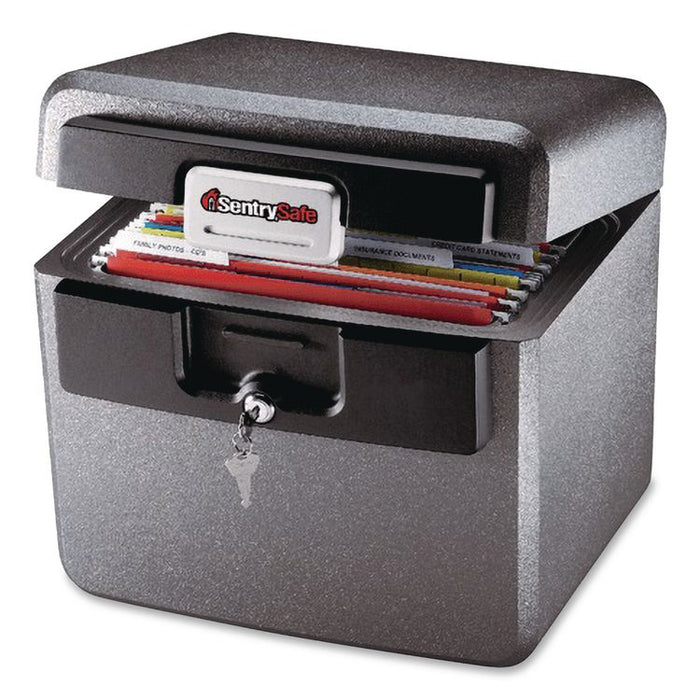 Fire-Resistant/Waterproof Safe with Key, 15.5 x 13.5 x 14.3. 0.65 cu ft, Gray