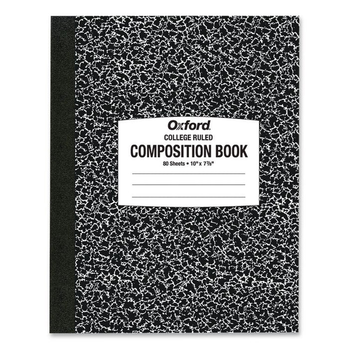 Composition Book, Medium/College Rule, Black Marble Cover, (80) 10 x 7.87 Sheets