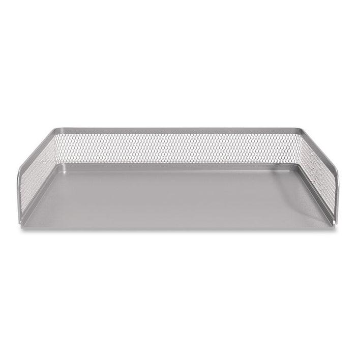 Wire Mesh Stackable Letter Tray, 1 Section, Letter Size Files, 12.99 x 9.84 x 2.76, Silver